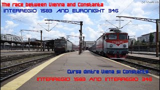 Intrecerea dintre Viena si Constanta: IR 346/12348-1 si IR 1583 parasesc Gara Bucuresti Nord