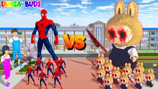 Monster Labubu Exe Vs Pasukan Spiderman | Yuta Mio Bantu Spiderman Kalahkan Monster