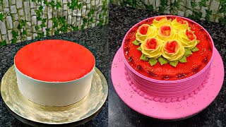 Strawberry cake design | how to make cake | strawberry cake decorating | fresh strawberry cake |