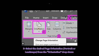 Adjust Orientation with Layout tab #wordtutorial #layouttab #orientation