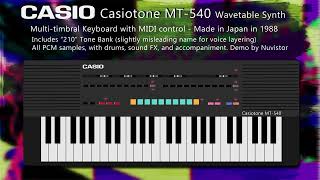 Casio (Casiotone) MT-540 Wavetable Keyboard Demo by Nuvistor