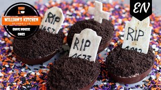 Halloween Recipe: Graveyard Mousse Cakes (Peanut Butter & Chocolate) || William's Kitchen