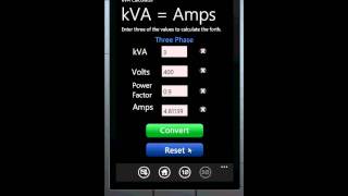 kVA Calculator for Windows Phone