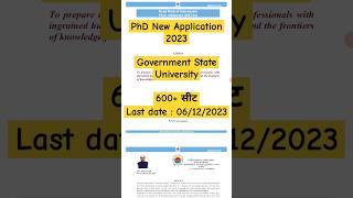 PhD New Application form, 680+ Seat, #phdadmission2023 #shorts #phd #kurukshetrauniversity