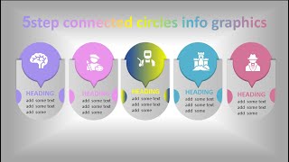 5 step connected circles info graphics #trending #youtubeshorts #powerpointdesign