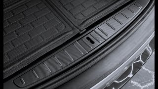 Model X Trunk Sill Plate Covers - ABS Plastic with Carbon Fiber Pattern