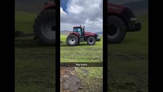 Tractor slips with 24 tone roller in wet conditions #farming #shorts #tractor #caseih