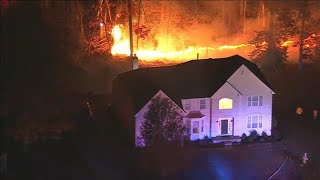 20 structures threatened as crews battle wildfire in Hainesport, NJ