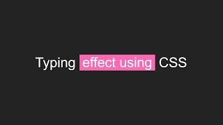 Typing effect using css in hindi