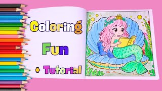 Fun & Easy Coloring for Kids: How To Color A Mermaid | Mermaid Coloring Page & A Magical Story