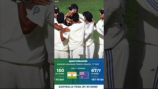 India Vs Australia 1st Test Match Story Video #short #testcricket #indvsaus #yashasvijaiswal #bumrah