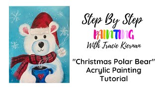 Christmas Polar Bear Acrylic Painting Tutorial For Beginners