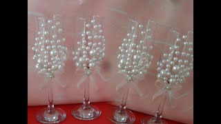 DIY  Wedding  glasses/Свадебные бокалы/Հարսանեկան բաժակների ձեվավորում