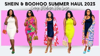 CURVY SHEIN & BOOHOO SUMMER HAUL 2023 | BRUNCH, DINNER, VACATION, PARTY OUTFIT IDEAS