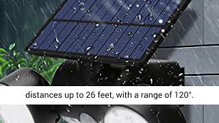 Solar Lights Outdoor- 30 LED Solar Security Lights with Motion Sensor Dual Head Spotlights IP65