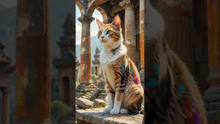 Majestic cats in ancient ruins 6 #cat #cuteanimal #aiart