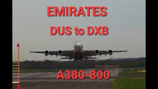 Take OFF DUS to DXB  | Flying the EK056| EMIRATES Airbus A380-800 |  Dusseldorf to Dubai | Economy