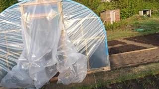 Polytunnel film installation