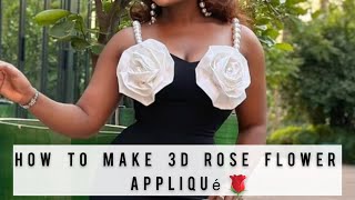 🌹How to Make Fabric Rose Flower appliqués. Simple & Beginner Friendly  #fabricflower #fashion