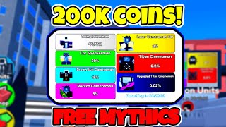 Toilet Tower Defense NEW UPDATE FREE MYTHICS!!!!!!