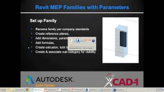 CAD-1 Presents - Creating Revit MEP Families with Parameters