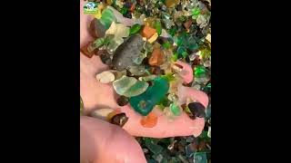 Glass Covers This Beach and People Love It That Way | Barnes Glass Beach California | #Beach #Shorts