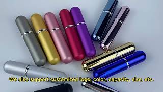 Portable pocket aluminum perfume bottle atomizer