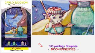 MOON ESSENCES - 2023 - 3 D effect painting sculpture by Carlo Salomoni