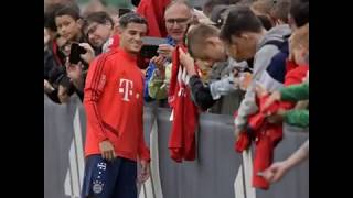 Coutinho first training with Bayern Munich.