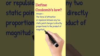 Definition of Coulomb's Law?/#shorts/#shabbseducation