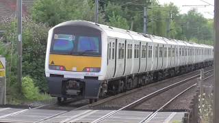 Debranded Renatus 321311 departs Stowmarket with 321354 and 321333 on 1P48: 10/07/2018