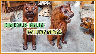 PAJANGAN MINIATUR KAYU BENTUK SINGA KAYU JATI