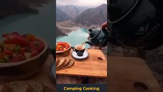 Cooking on mountain, nice view #shorts #camping