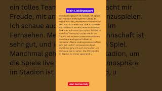 Mein Lieblingssport #deutsch #languagelearning #learndeutsch #lernen #learngerman #lernedeutsch