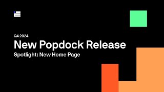 Popdock New User Experience: New Home Page