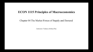 Chapter 04 The Market Forces of Supply and Demand