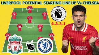 🚨 LIVERPOOL POTENTIAL STARTING LINE UP (4-2-3-1) VS CHELSEA ✅🔥 | EPL 2024/2025 SEASON MATCH WEEK 08