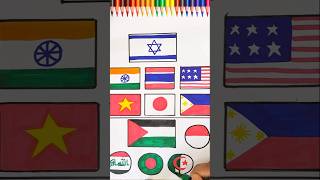 Wrong ❌ Israel 🇮🇱 VS Right Palestine 🇵🇸 support countries flag drawing#palestine#shorts