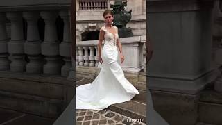 Rafaella illusion plunging deep v- trumpet wedding dress