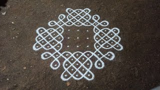 9 x 3 dots simple beautiful sikku kololam | easy trending beginners kambi kolam | SathyaSelva Arts