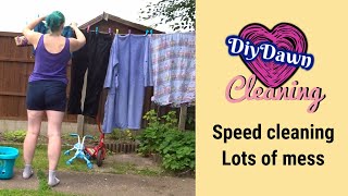 Speed Cleaning lots of mess | Clean with me | DiyDawn