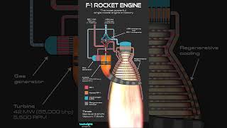 F-1 rocket engine. The most powerful single nozzle engine in history #engineering #aerospace #space