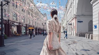 Moscow 4k, Russia - Walking tour - Nikolskaya street - Binarual Sound