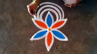 panguni madham beautiful vilakku flower  kolam #trending #rangoli/colorrangoli/gokulramya kolangal