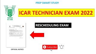 ICAR Technician Exam Reschedule Notice ||#icar