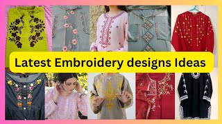 Embroidery  designs for  kurtis and frocks |kacha Tanka embroidery designs|Easy handwork embroidery