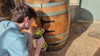 Converting a wine barrel into a lovely bar cabinet