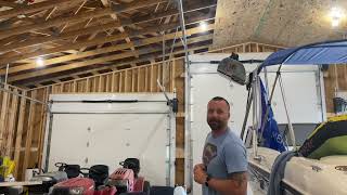 Hanging OSB ceiling in the shop!