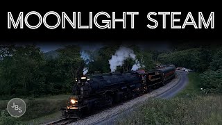 Steam at Night: Western Maryland 1309 Moonlight on the Mountain