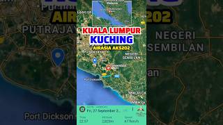 Kuala Lumpur to Kuching Flight Route Airasia AK5202 27-9-2024 #fyp #shorts #aviation #travel